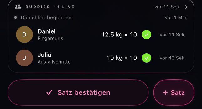 AuraGym live feed: confirmed sets from Daniel and Julia